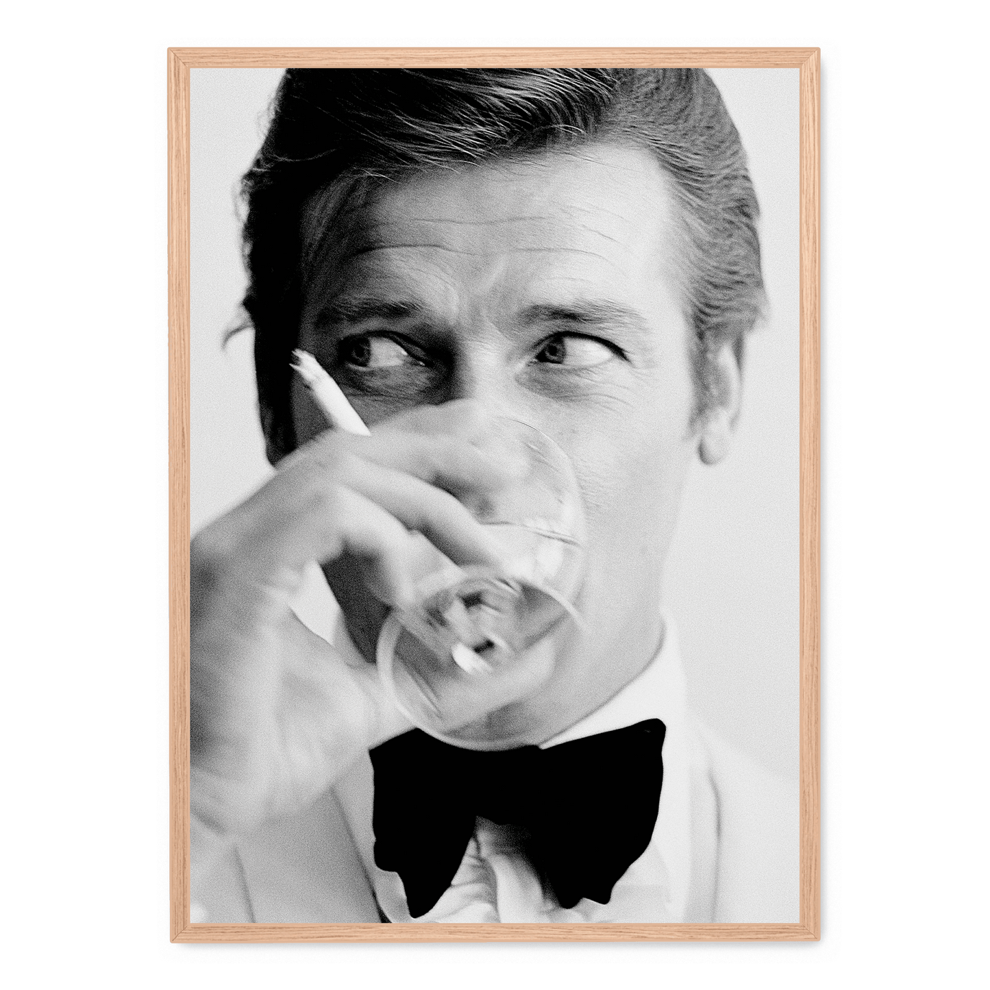 Roger Moore | Classic Black and White Still | Iconic James Bond Era | Movie Wall Art Poster
