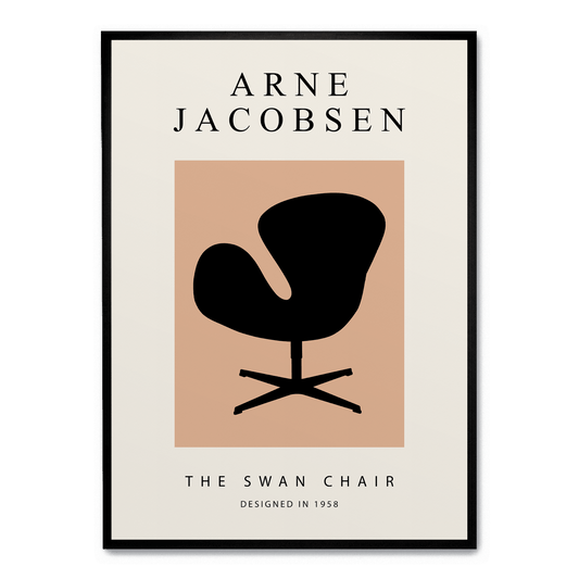 The Swan Chair Art Print | Mid-Century Modern Aesthetic | Decorative Wall Poster for Home & Garden Decor | High-Quality Visual Artwork