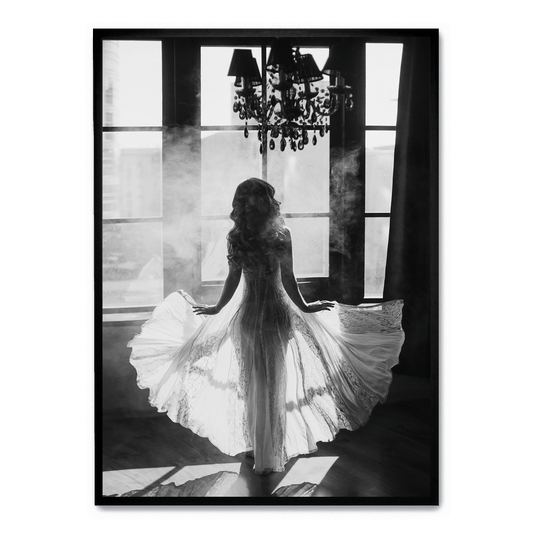 White Dress & Smoke | Art Print Poster | Elegant Smoke Design | Wall Decor | Modern Home Art | Visual Artwork