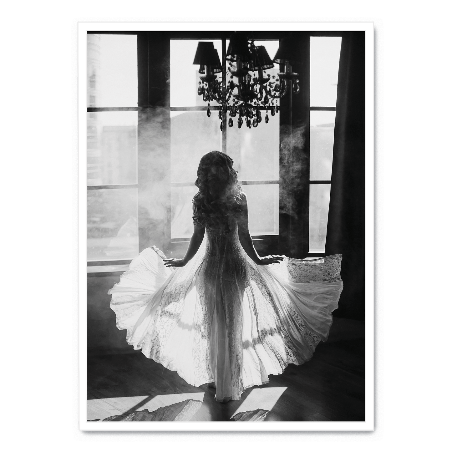 White Dress & Smoke | Art Print Poster | Elegant Smoke Design | Wall Decor | Modern Home Art | Visual Artwork