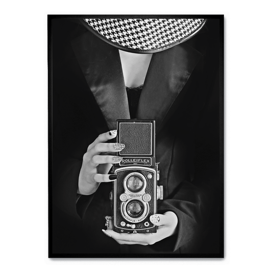 Vintage Style | Woman With Camera | Art Print Poster | Home Decor | Photography Lovers | Wall Art | Retro Portrait