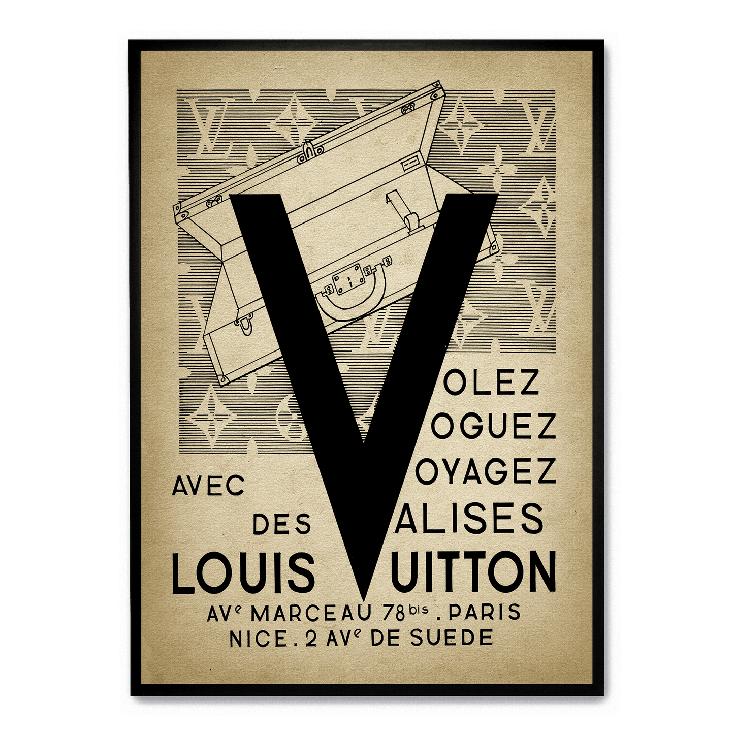 Louis Vuitton | Vintage Poster | Home Decor | Wall Art | Luxury Fashion Print | Artwork | Visual Decor | Timeless Elegance | Collectible Wall Poster
