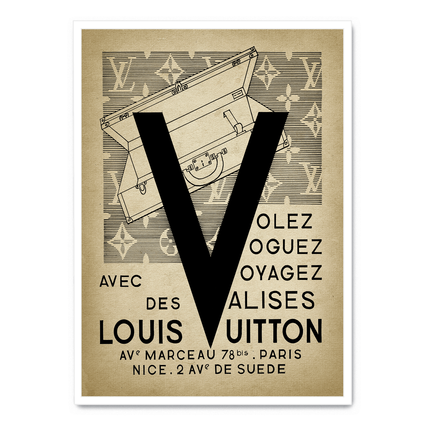 Louis Vuitton | Vintage Poster | Home Decor | Wall Art | Luxury Fashion Print | Artwork | Visual Decor | Timeless Elegance | Collectible Wall Poster