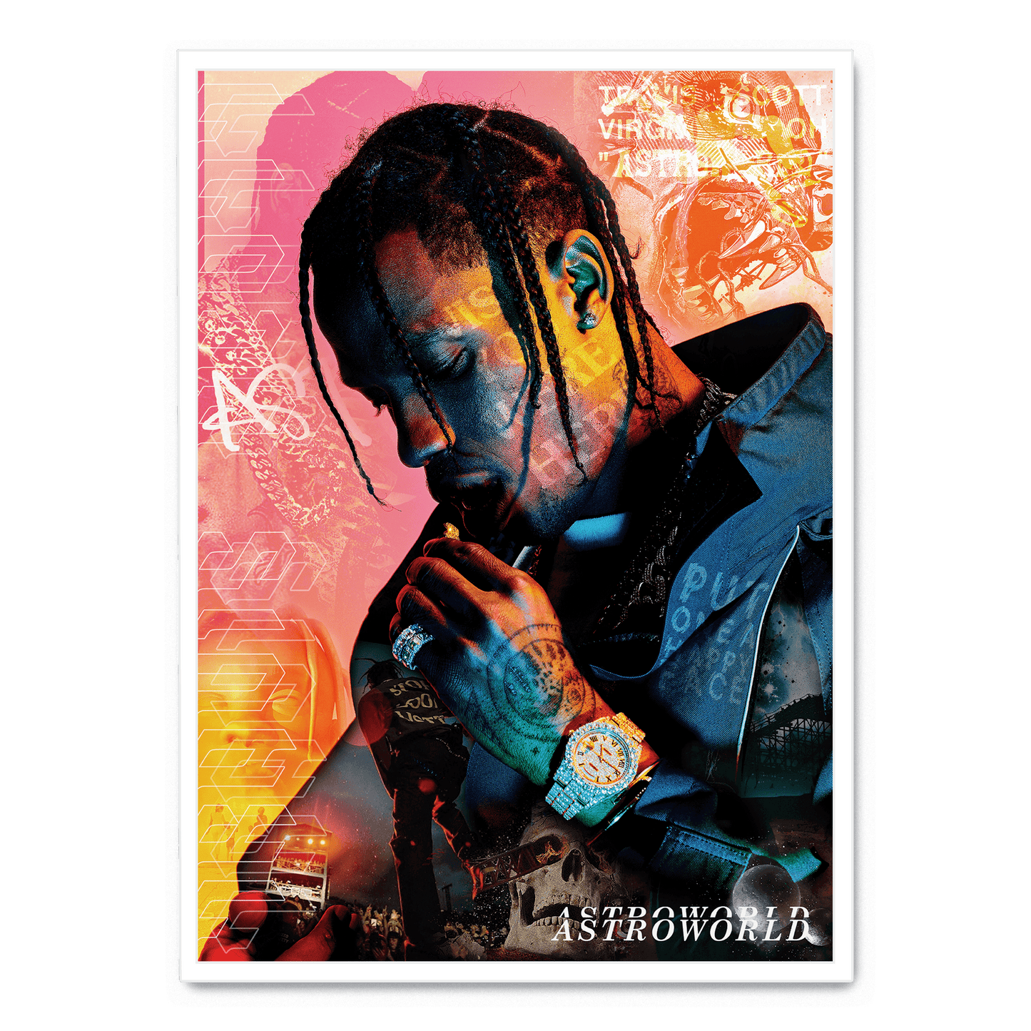 Travis Scott x Astroworld | Music Concert Poster | Album Art Decor | Wall Art for Home & Garden | Visual Artwork Display
