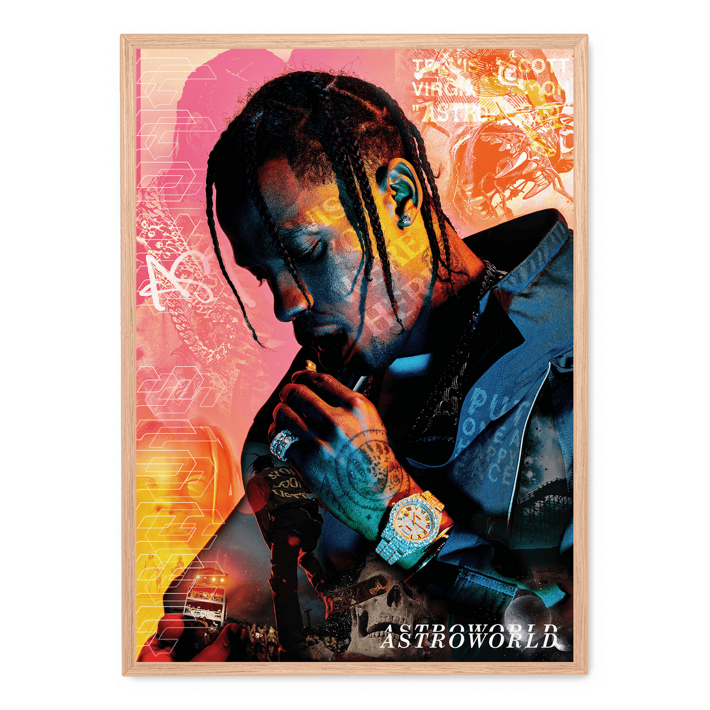 Travis Scott x Astroworld | Music Concert Poster | Album Art Decor | Wall Art for Home & Garden | Visual Artwork Display