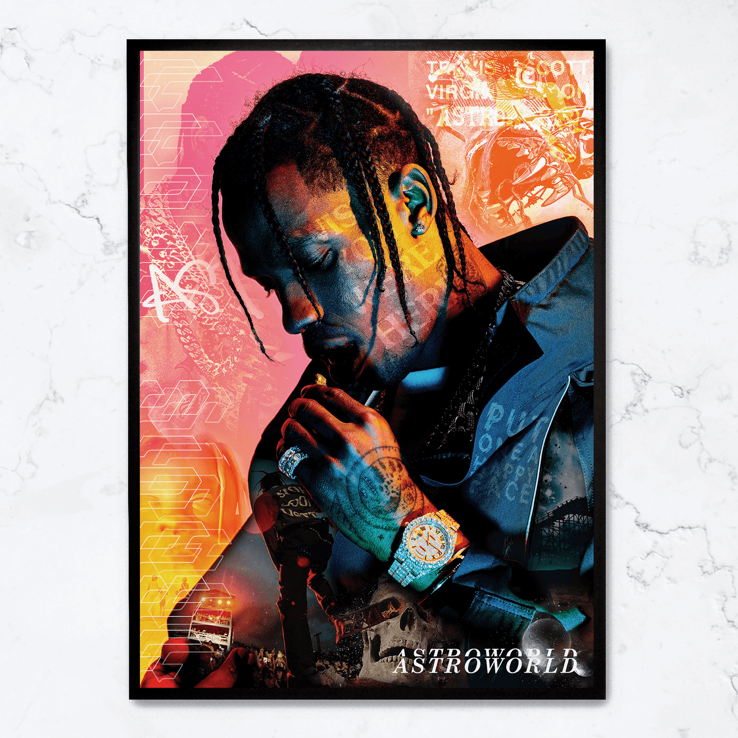 Travis Scott x Astroworld | Music Concert Poster | Album Art Decor | Wall Art for Home & Garden | Visual Artwork Display