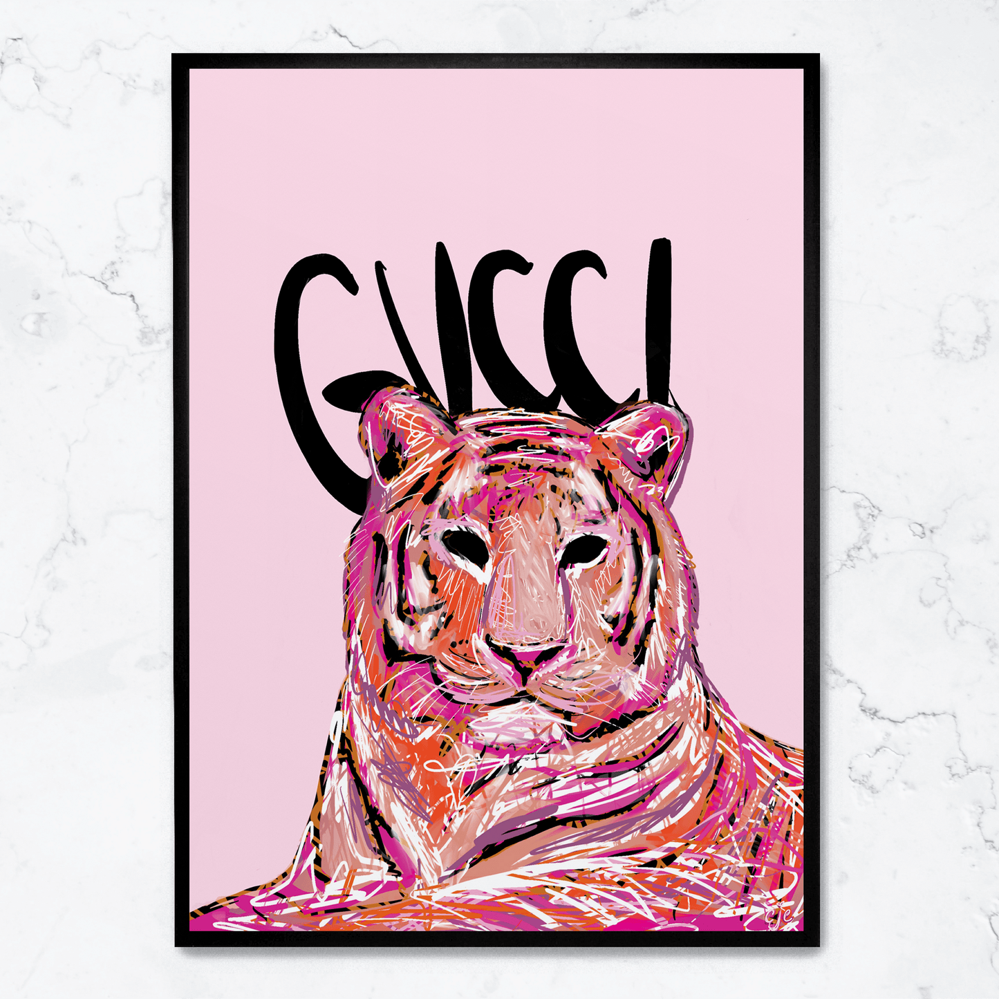 Gucci Tiger Poster | Premium Wall Art | Decorative Artwork | Home Decor | Wildlife Illustration | Fashion-Inspired Design | High-Quality Print