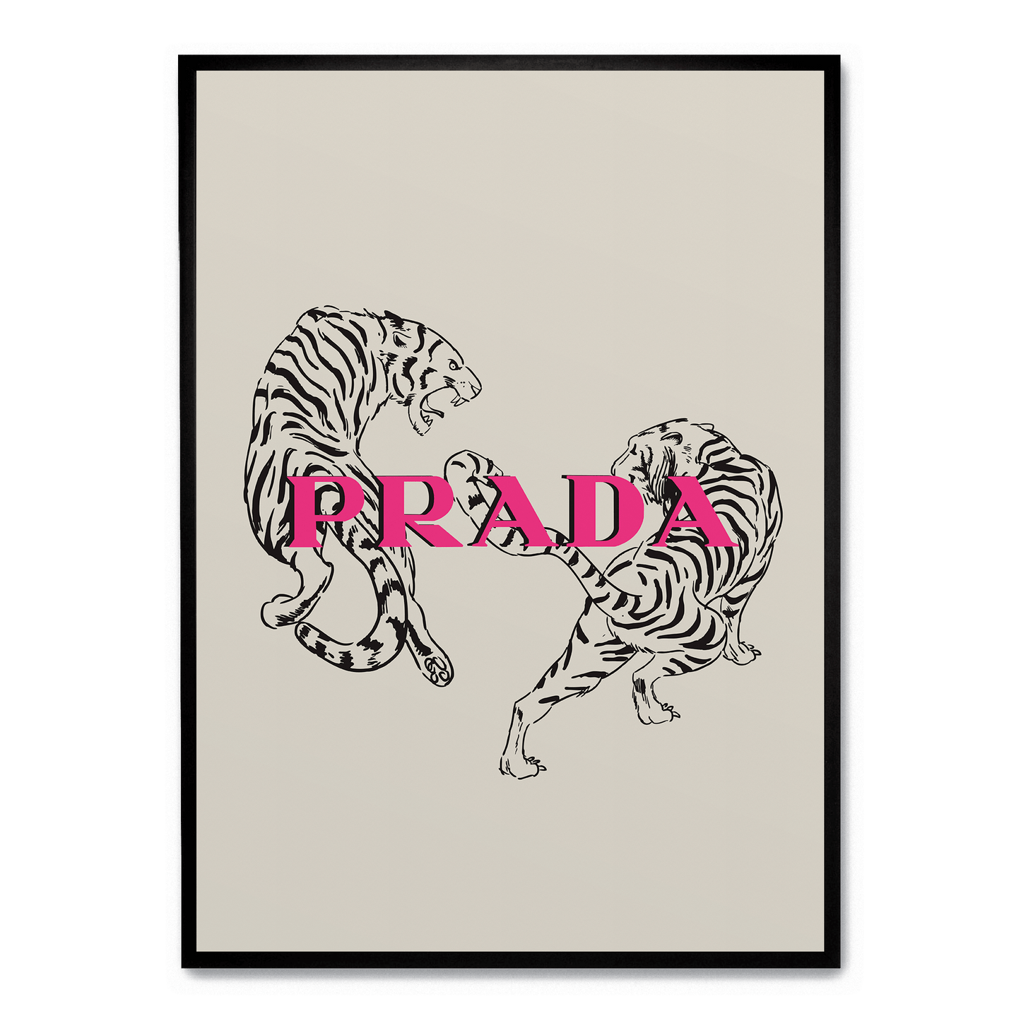 Prada Aesthetic Tiger Poster | Fashion Art Print | Modern Home Decor | Luxury Wall Art | Animal Illustration | Exclusive Design