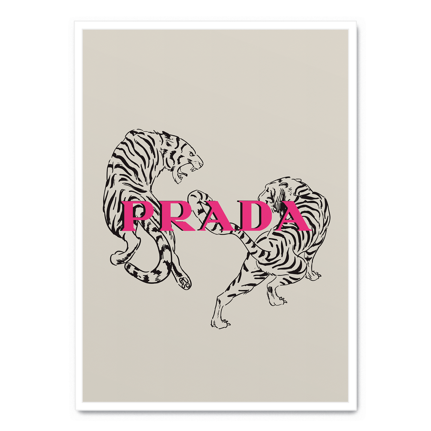 Prada Aesthetic Tiger Poster | Fashion Art Print | Modern Home Decor | Luxury Wall Art | Animal Illustration | Exclusive Design