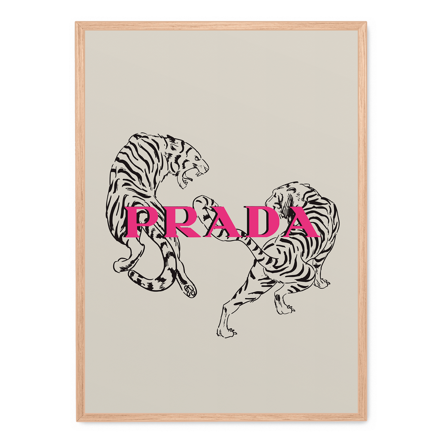 Prada Aesthetic Tiger Poster | Fashion Art Print | Modern Home Decor | Luxury Wall Art | Animal Illustration | Exclusive Design