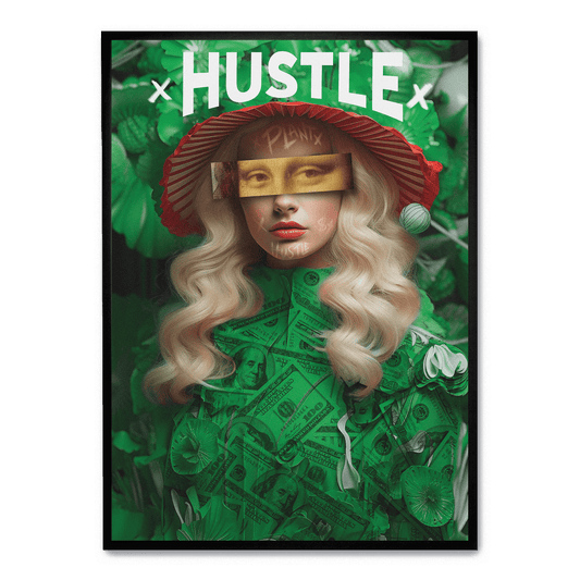 Hustle | Motivational Wall Art | Modern Office Poster | Inspiring Decor for Home & Office | Black and White Typography Poster | Inspirational Quote