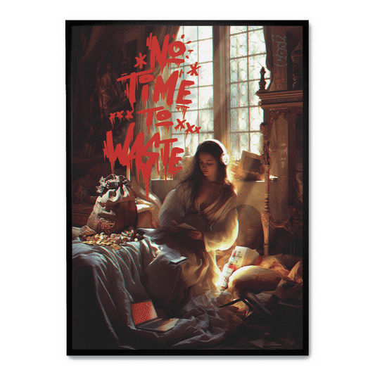 No Time To Waste | Motivational Wall Poster | Inspirational Art Print for Home & Office Decor | Eco-friendly Design