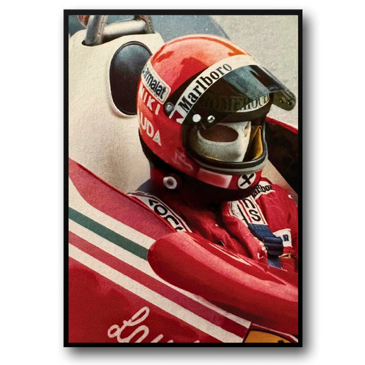 Monaco Grand Prix 1975 | Vintage F1 Racing Poster | Niki Lauda Ferrari Tribute | Retro Motorsports Wall Art