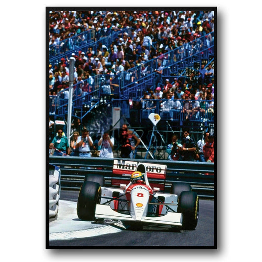 Monaco Formula 1 Poster | Vintage Grand Prix Art | Classic F1 Racing | McLaren MP4/4 Tribute | Ayrton Senna & Alain Prost 1988 Season