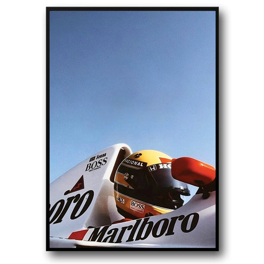 Monaco Grand Prix Poster | Vintage Formula 1 Racing Art | Ayrton Senna & McLaren Tribute | Classic Motorsport Decor