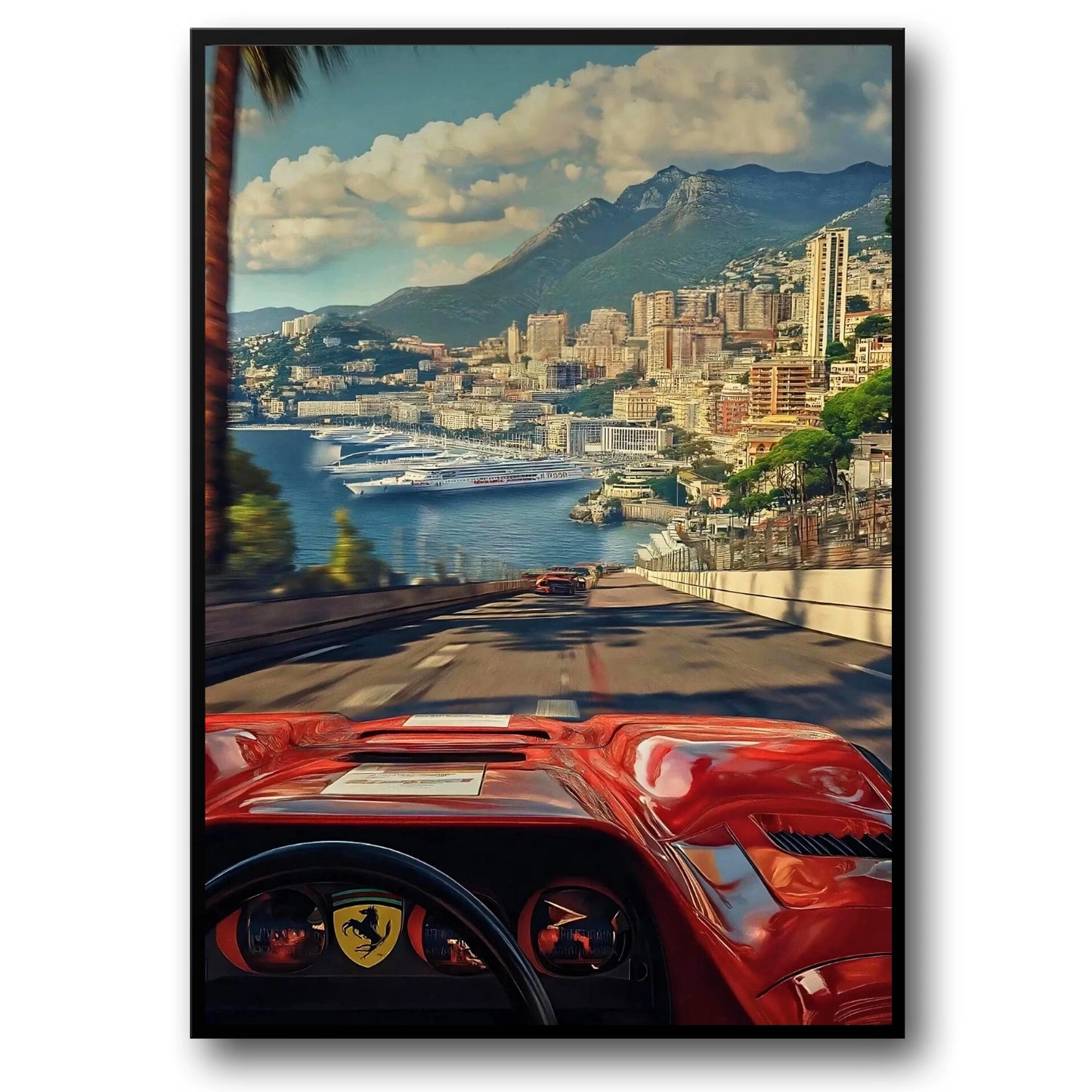 Monaco Formula 1 | Vintage Grand Prix | F1 Racing Poster | Ferrari 512 TR Interior View | Streets of Monte Carlo | Ferrari POV Drive (kopie)
