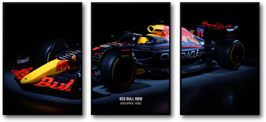 Formula 1 Racing Car Poster Set | Red Bull Racing | F1 Art Print Collection | Max Verstappen | 3-Piece Wall Decor