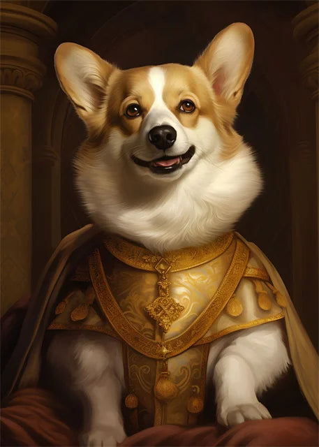 Corgi Knight Poster | Champion’s Smile | Cheerful Corgi in Armor | Home Decor Art