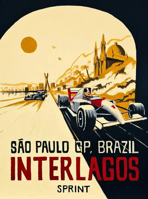 Interlagos Sprint Poster | São Paulo GP | Formula 1 Racing Spirit | Brazil Race Track Art