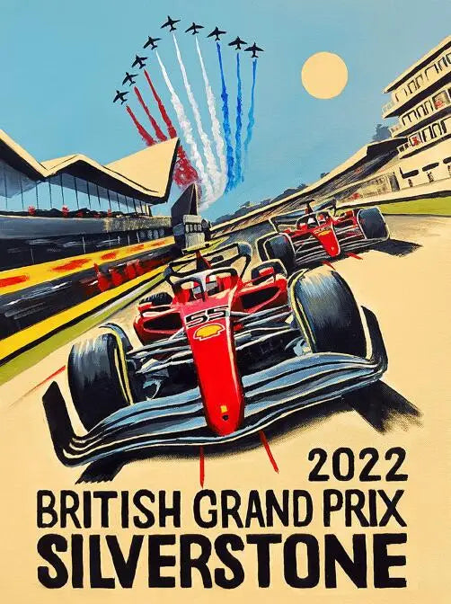 Silverstone British Grand Prix 2022 Poster | Formula 1 Racing Experience | Motorsport Art Print | Wall Decor for Racing Enthusiasts