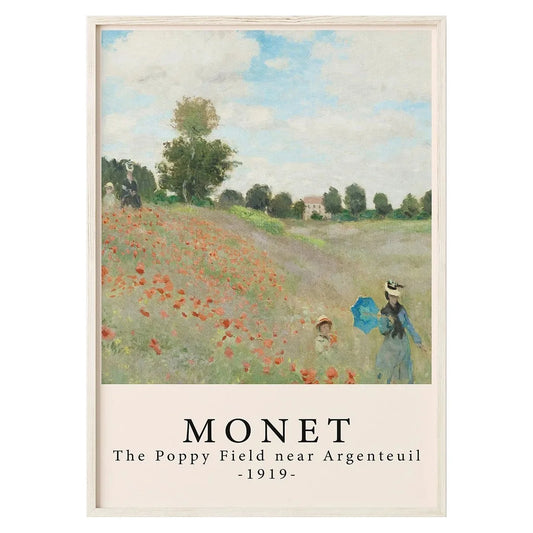 Claude Monet | The Poppy Field near Argenteuil 1919 | Masterpiece Poster | Impressionist Art | Wall Decor