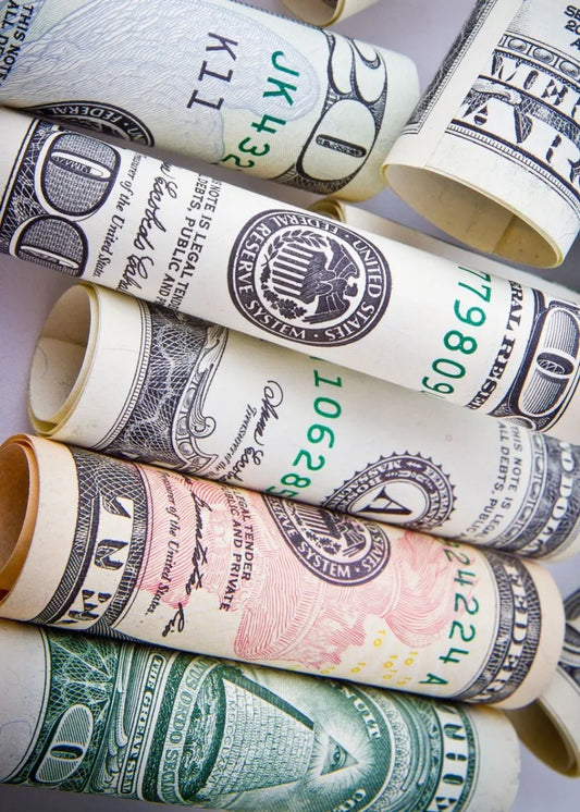 Rolled Dollar Bills Poster  Wealth and Currency Money Wall Art | Home Decor | Decoration Poster