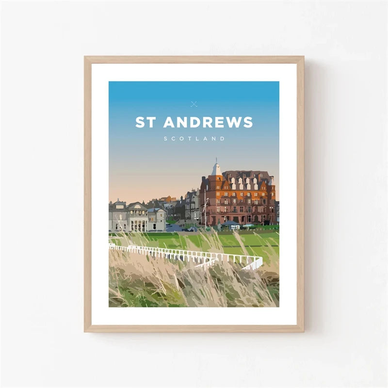 St. Andrews Poster | Scotland's Legendary Golf Courses | Wall Art Decor