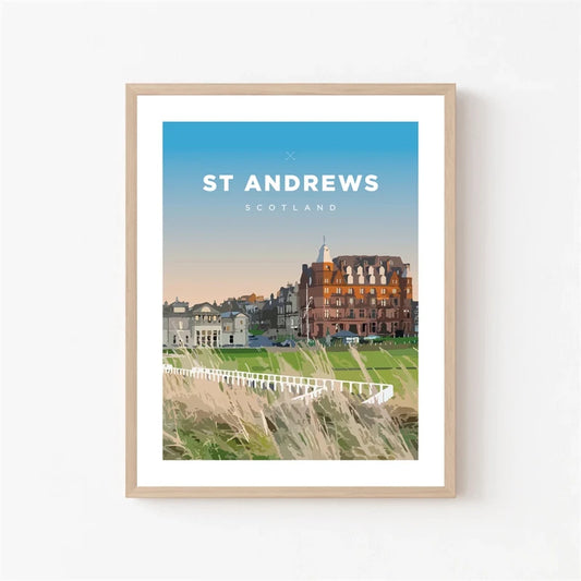 St. Andrews Poster | Scotland's Legendary Golf Courses | Wall Art Decor