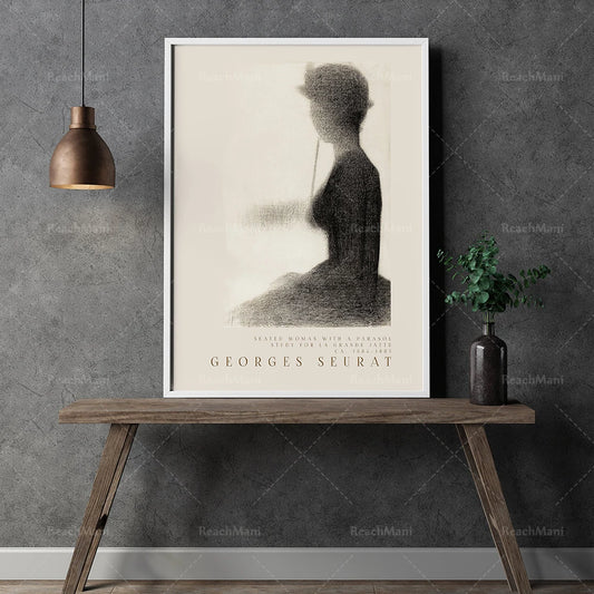 George Seurat | Seated Woman with a Parasol | Impressionist Art Poster | Fine Art Decorative Wall Poster | Home Decor
