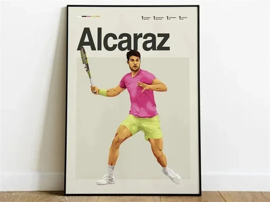 Carlos Alcaraz Poster | Legends of Tennis | Modern Aesthetic Tennis Art | Wall Decor