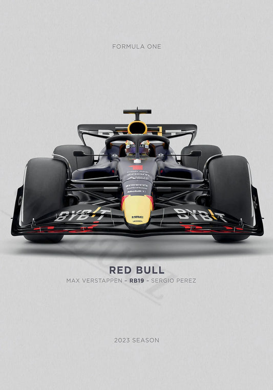 Poster | Red Bull Racing | Max Verstappen & Sergio Perez | RB19 F1 Team | High-Speed Motorsport Art Print