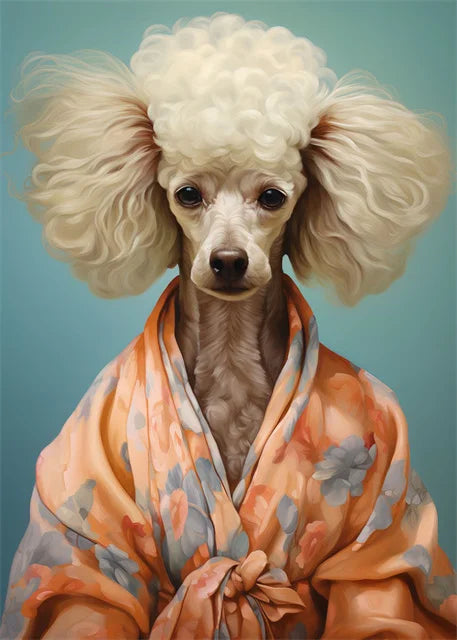 Poodle Poster | Silk Elegance | Regal Dog Portrait | Art Print for Home Decor
