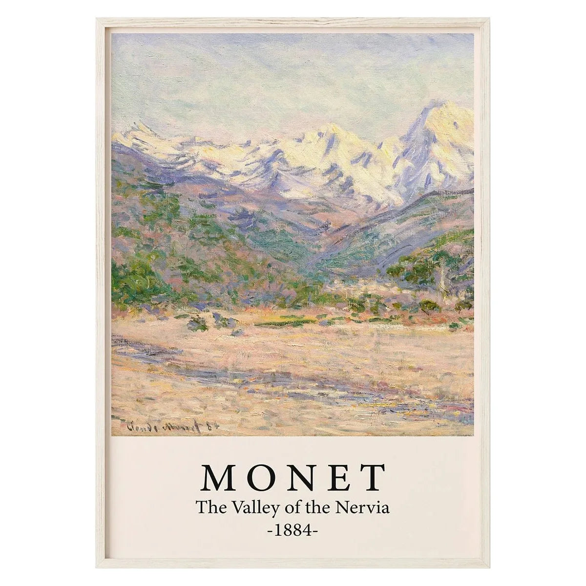 Claude Monet Poster | The Valley of the Nervia 1884 | Impressionist Landscape Art | Masterpiece Series Decor