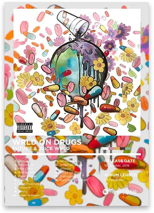Future & Juice Wrld | World on Drugs | Iconic Album Cover Poster | Hip Hop Art Collection | Rhyme Legends