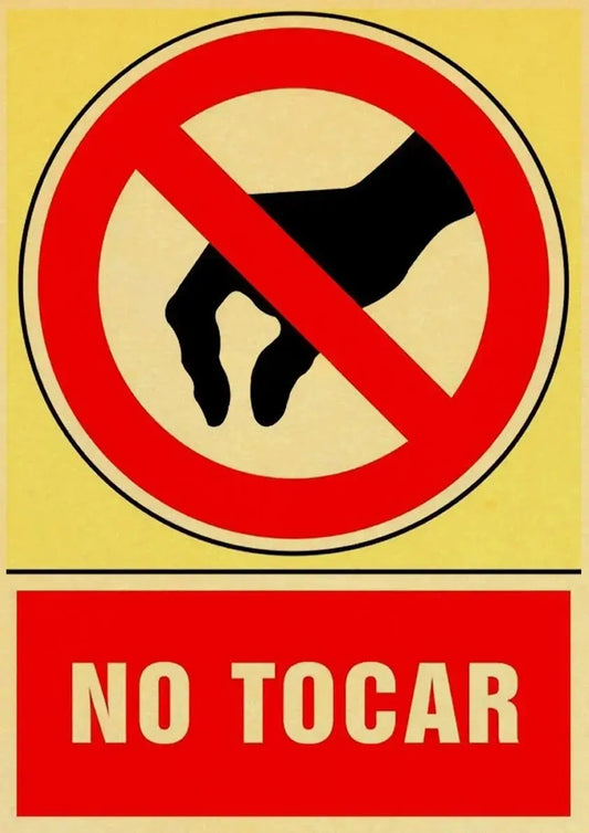 No Tocar Poster | Vintage Warning Sign | Danger Decor for Home & Garden | Retro Style Art
