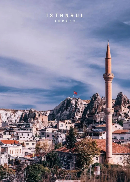 Rooftop View | Cappadocia Poster | Picturesque Village Amidst Fairy Chimneys | Istanbul & Constantinople Landmarks | Turkish Delights Scene | Turkey Wall Art