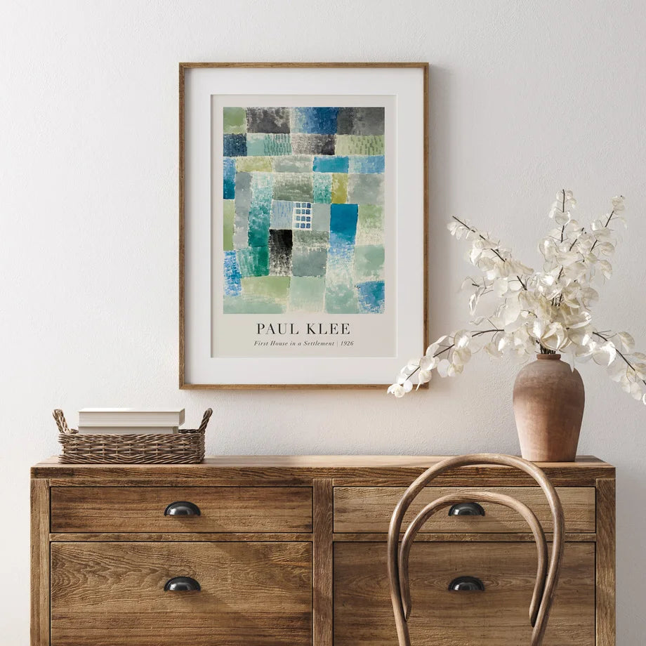 Paul Klee Wall Art | First House in a Settlement | Contemporary Abstract Poster for Home Decor