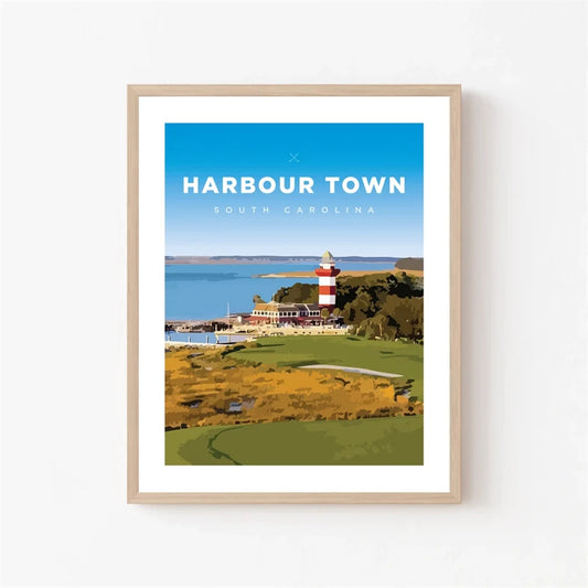 Harbour Town Golf Course | South Carolina Landmark Poster | Tribute to Iconic Golf Courses | Vintage Style Wall Art | Perfect for Home Decor and Golf Enthusiasts