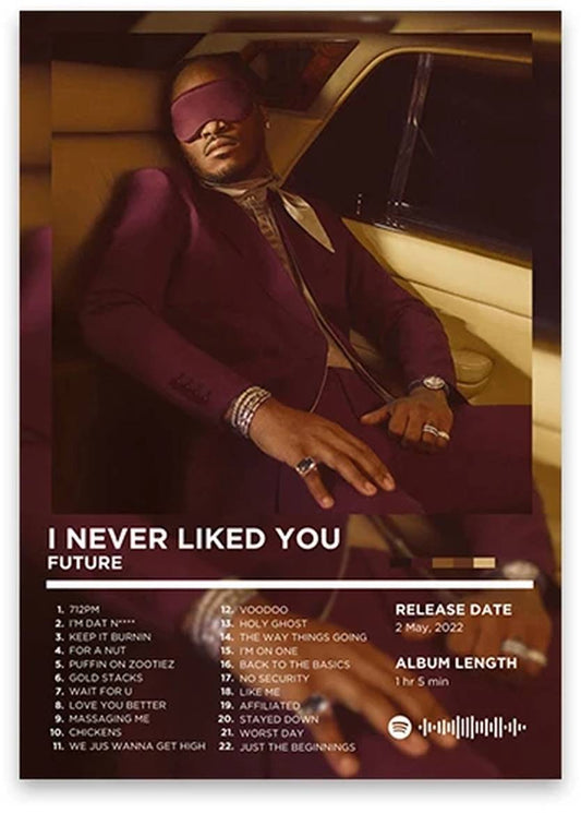 Iconic Rap Album Art | Future | "I Never Liked You" | Hip Hop Rhyme Legends | Poster | Home Decor | Wall Art | Music Memorabilia