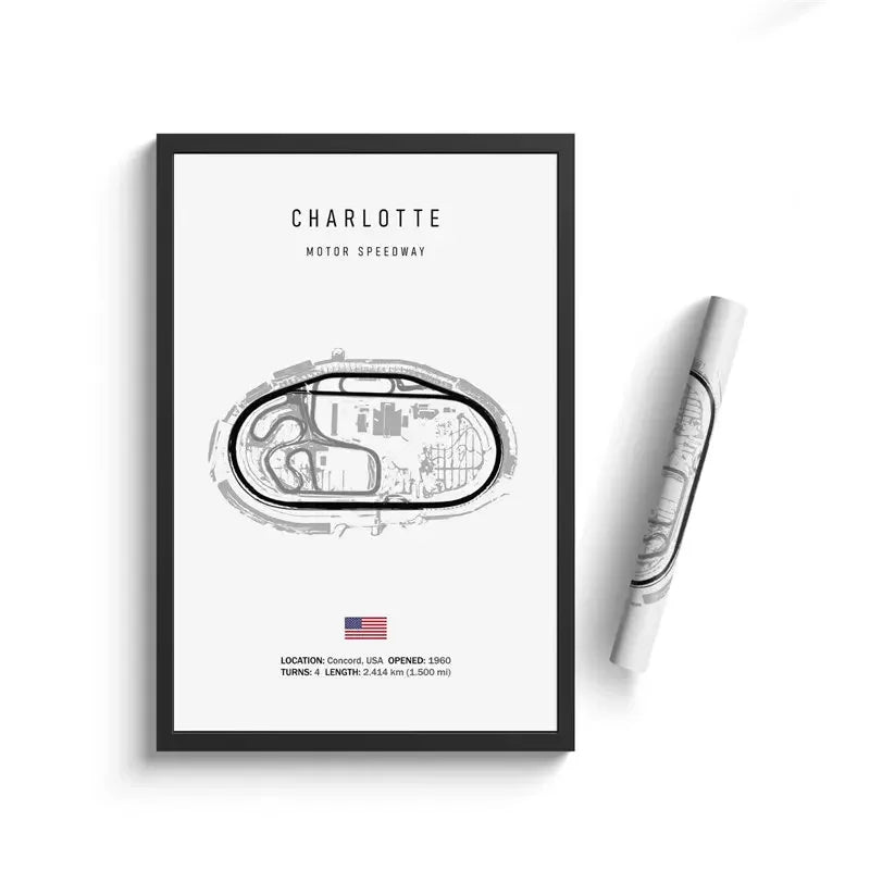 Charlotte | Formula 1 Track Layout | Racing Circuit Poster | Motorsport Wall Art | Home Decor