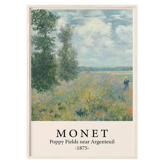 Claude Monet | Poppy Fields near Argenteuil 1875 Poster | Impressionist Art Reproduction Artwork | Decorative Wall Art Print