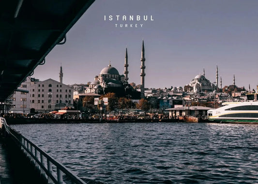 Bosphorus Evening Poster | Istanbul | Turkey | Blue Hour in Constantinople | Captivating Istanbul Landscape | Scenic Decor for Home & Garden