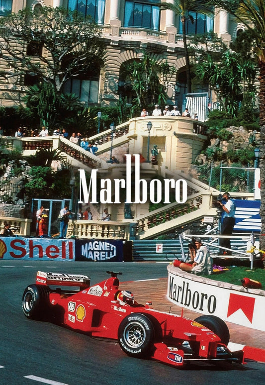 Vintage Formula 1 Poster | Monaco Grand Prix Racing Art | 1998 Ferrari F300 Tribute | Michael Schumacher Display