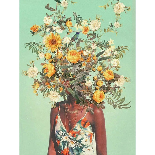 Vintage Floral Elegance Poster | Flower Woman Art | Summer Blooms Wall Decor | Radiant Sunlit Blossoms