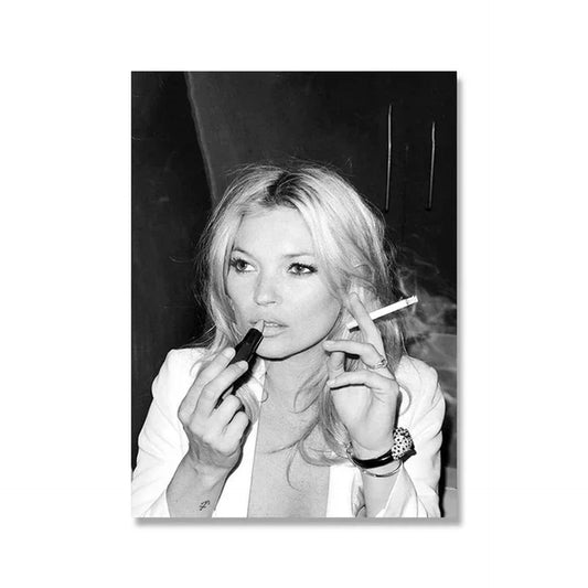Kate Moss Poster | Casual Glamour | Supermodel Art Print for Home Decor