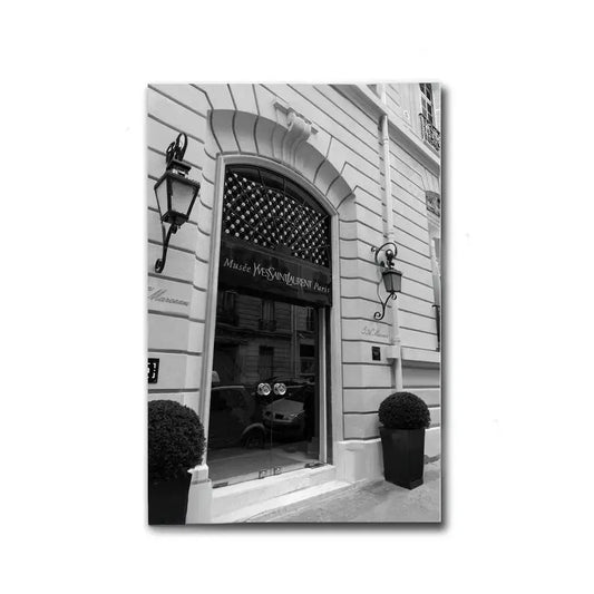Yves Saint Laurent Museum Poster | Paris Silhouettes Skylines | Tribute to Fashion Legends | Home Decor Artwork