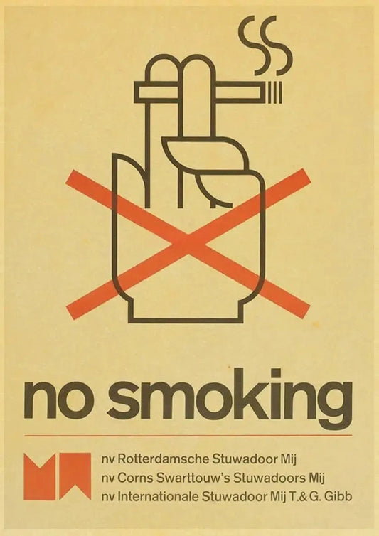 No Smoking Poster | Vintage Warning Sign | Retro Notice | Decorative Wall Art for Home & Office Decor
