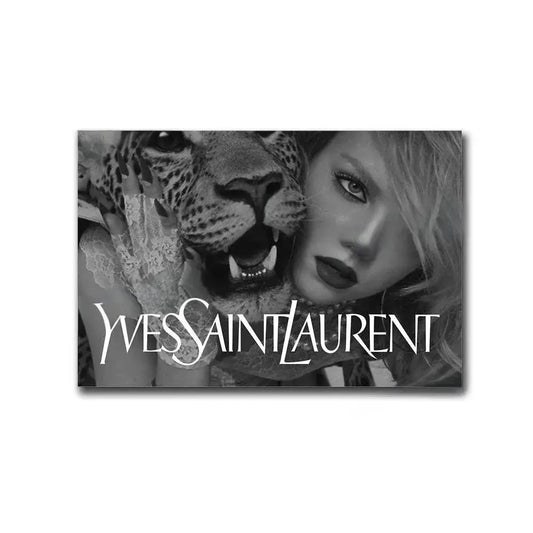 Yves Saint Laurent & Taylor Swift Inspired Poster | Parisian Skylines & Silhouettes | Fashion Tribute Art | Jaguar Element