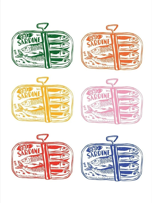 Sardine Blue | Minimalist Seafood Art Poster