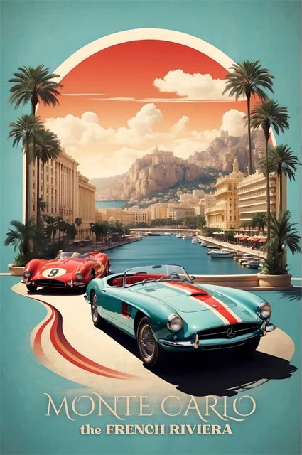 Vintage Motorsport Poster Vintage Racing Posters Collection Wall Art Canvas Painting Retro Bar Home Room Decoration Mural Gifts